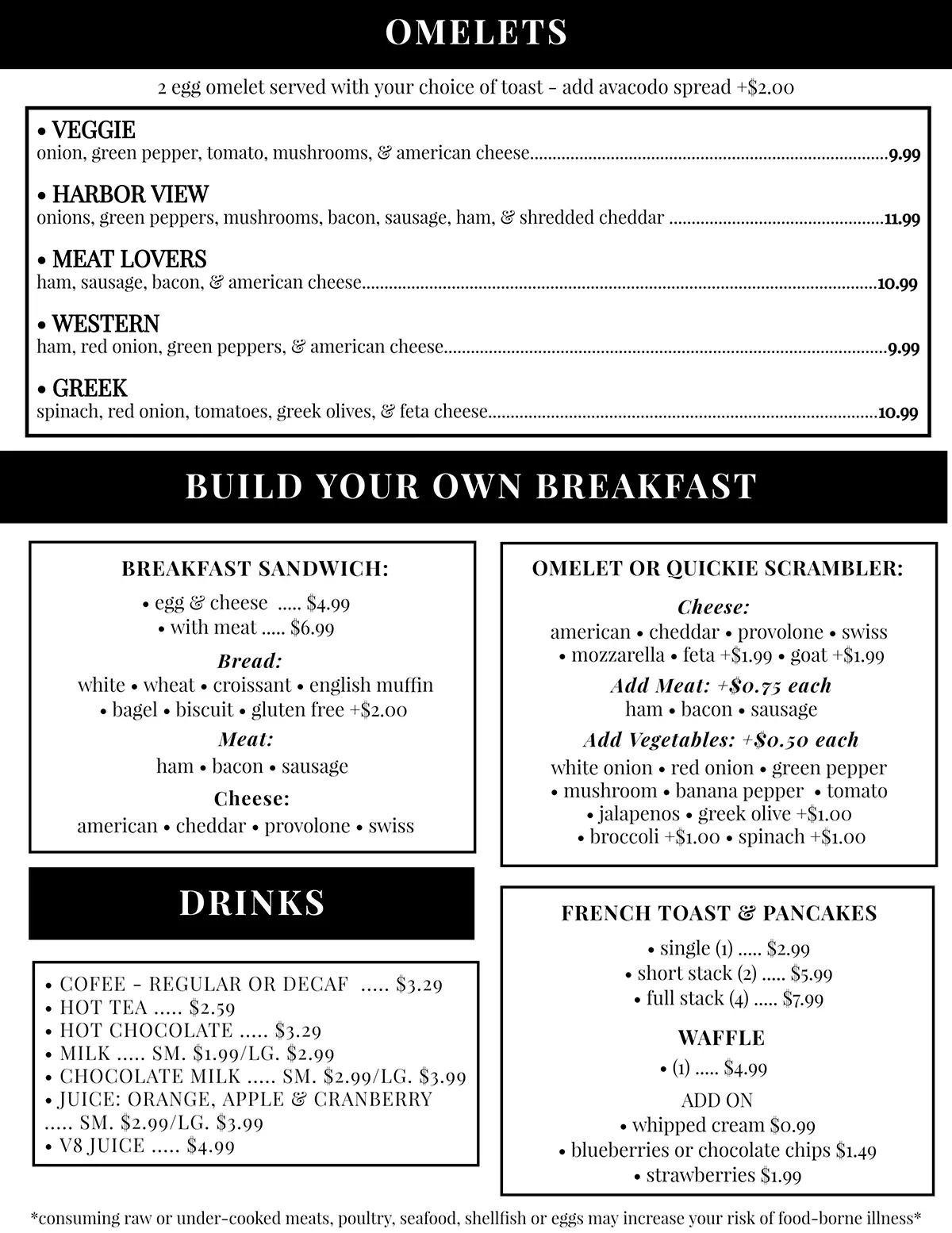 Breakfast Menu - Page 1