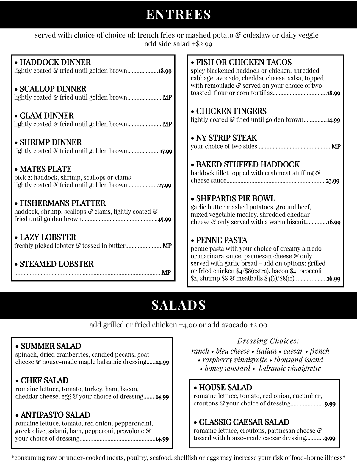 Dine-In Menu - Page 2